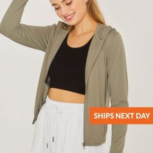 Athletic Hooded Jacket - Hooded Jacket - Athletic Jacket - Zip Front Jacket